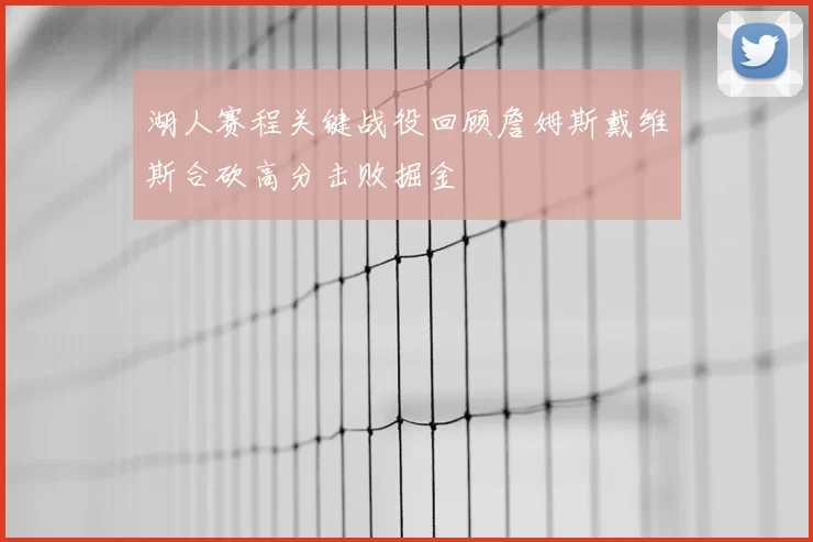 湖人赛程关键战役回顾詹姆斯戴维斯合砍高分击败掘金